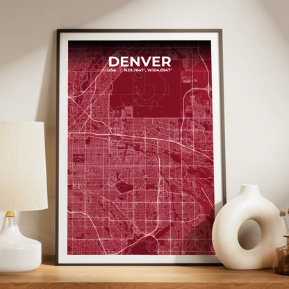 Denver Garnet Map Poster