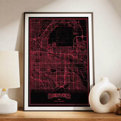 Denver Phosphor Map Poster - System Alert