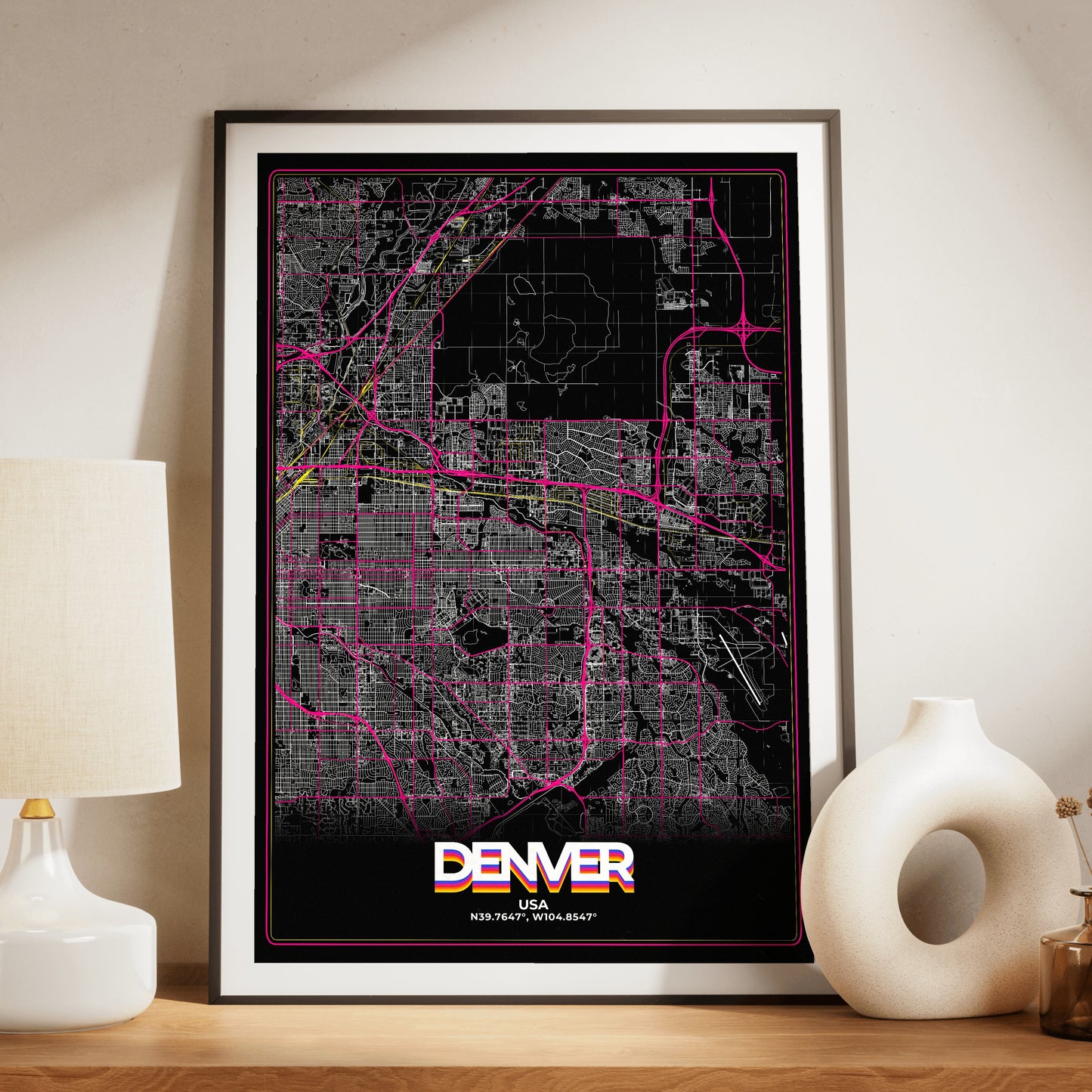 Denver Retro Map Poster