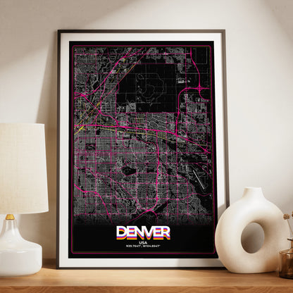 Denver Retro Map Poster