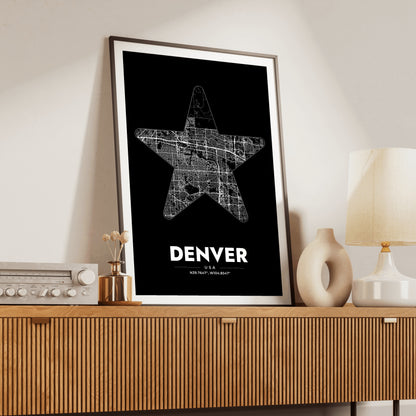 Denver Star Map Poster
