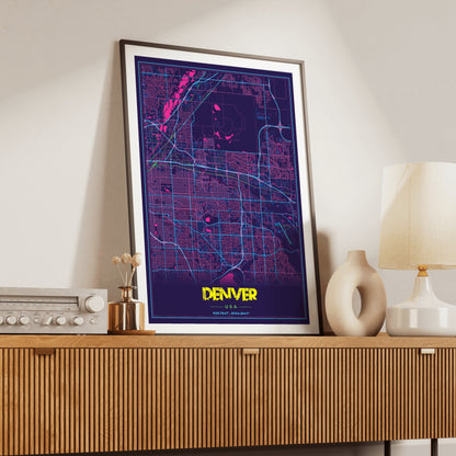 Denver Cyberpunk Map Poster