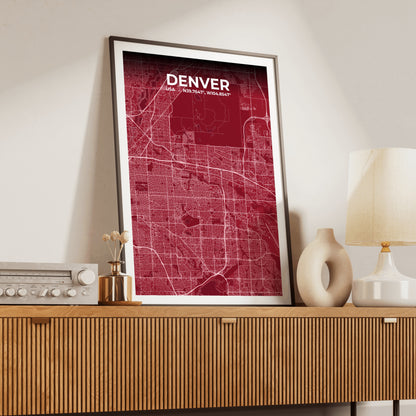 Denver Garnet Map Poster