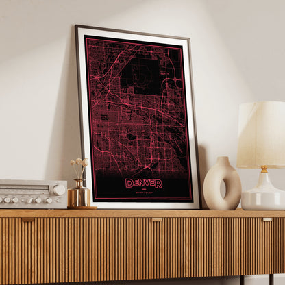 Denver Phosphor Map Poster - System Alert