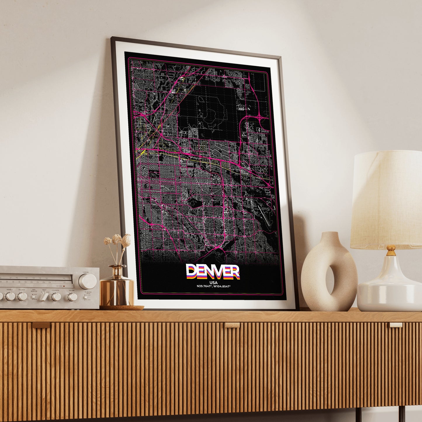 Denver Retro Map Poster