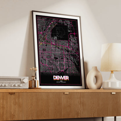 Denver Retro Map Poster