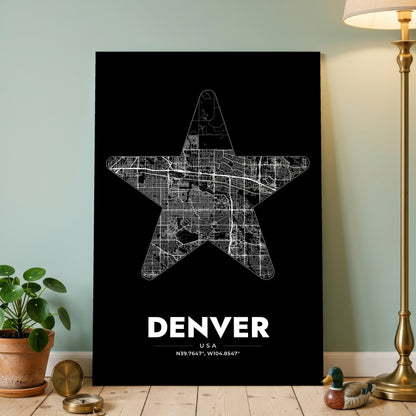 Denver Star Map Poster