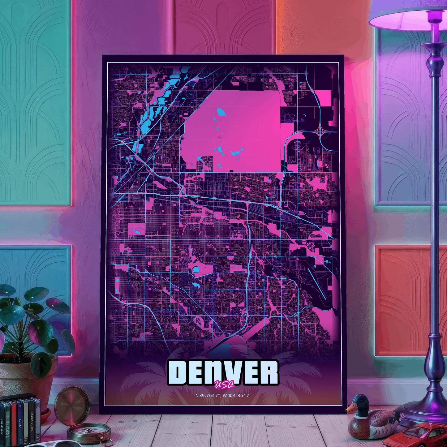 Denver GTA Map Poster