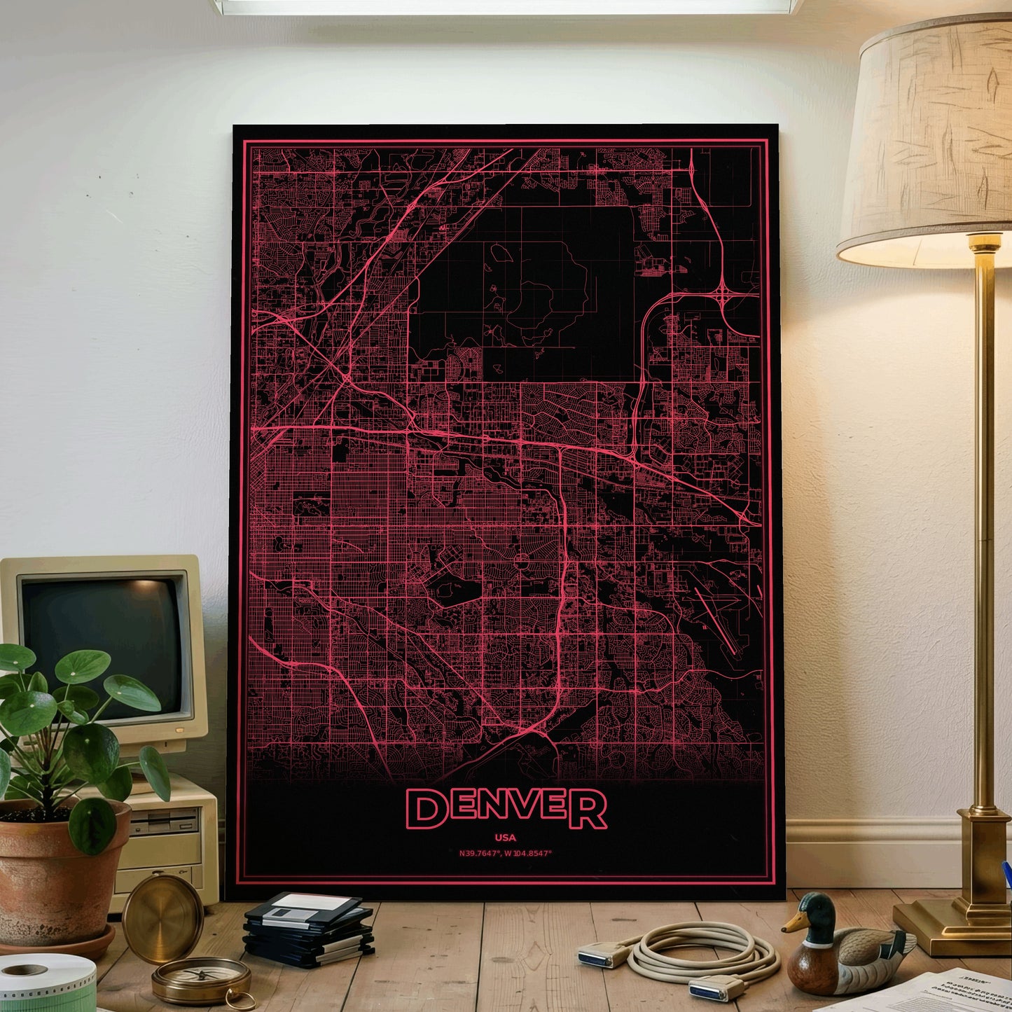 Denver Phosphor Map Poster - System Alert