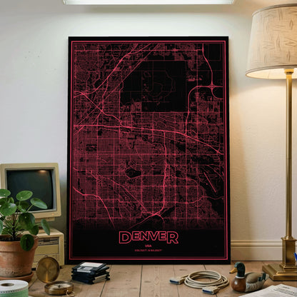 Denver Phosphor Map Poster - System Alert