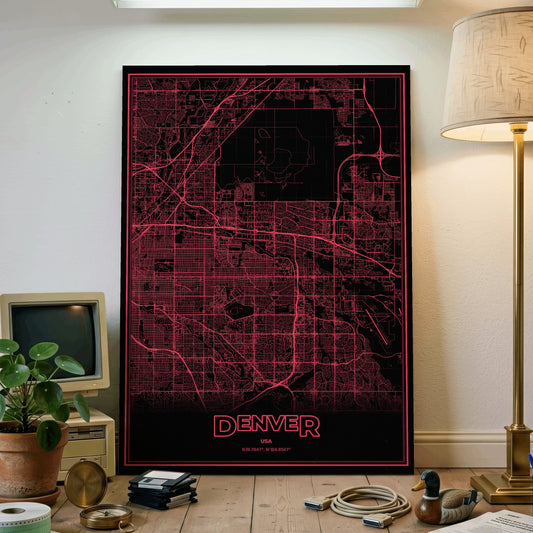 Denver Phosphor Map Poster - System Alert