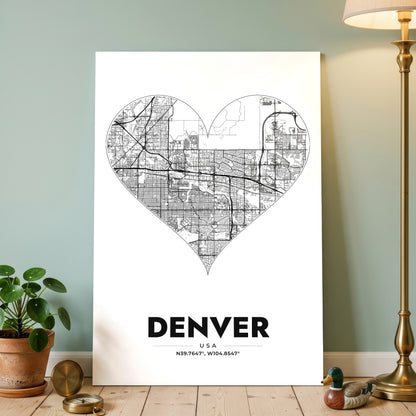 Denver Heart Map Poster