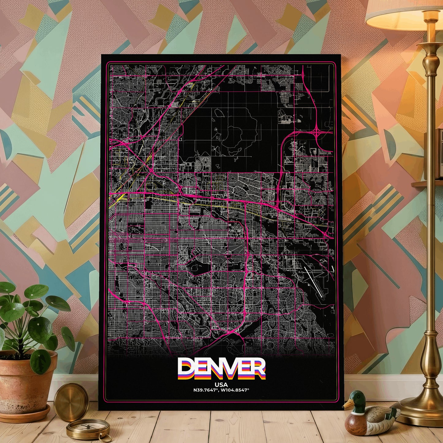 Denver Retro Map Poster