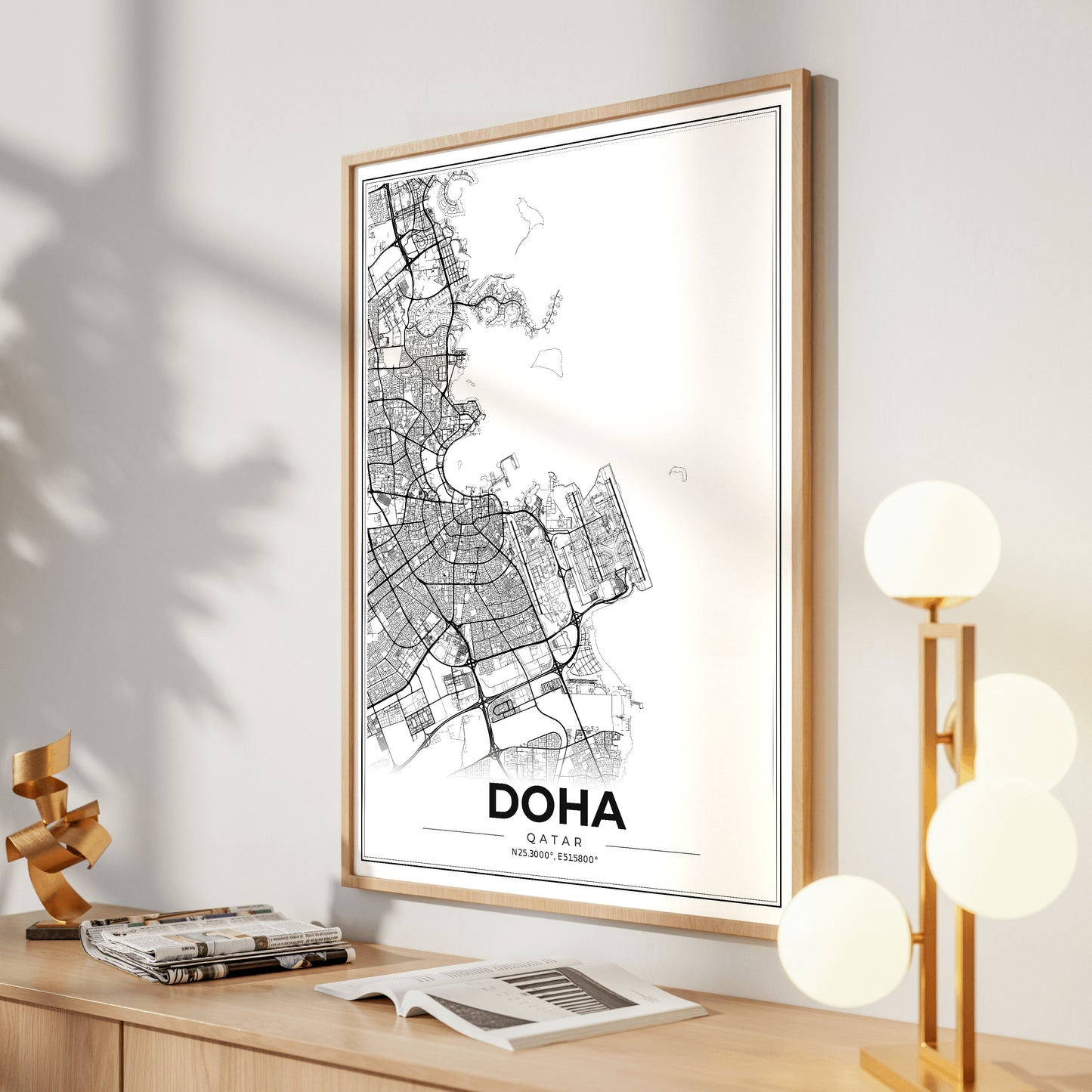 Doha Modern Map Poster