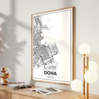 Doha Modern Map Poster