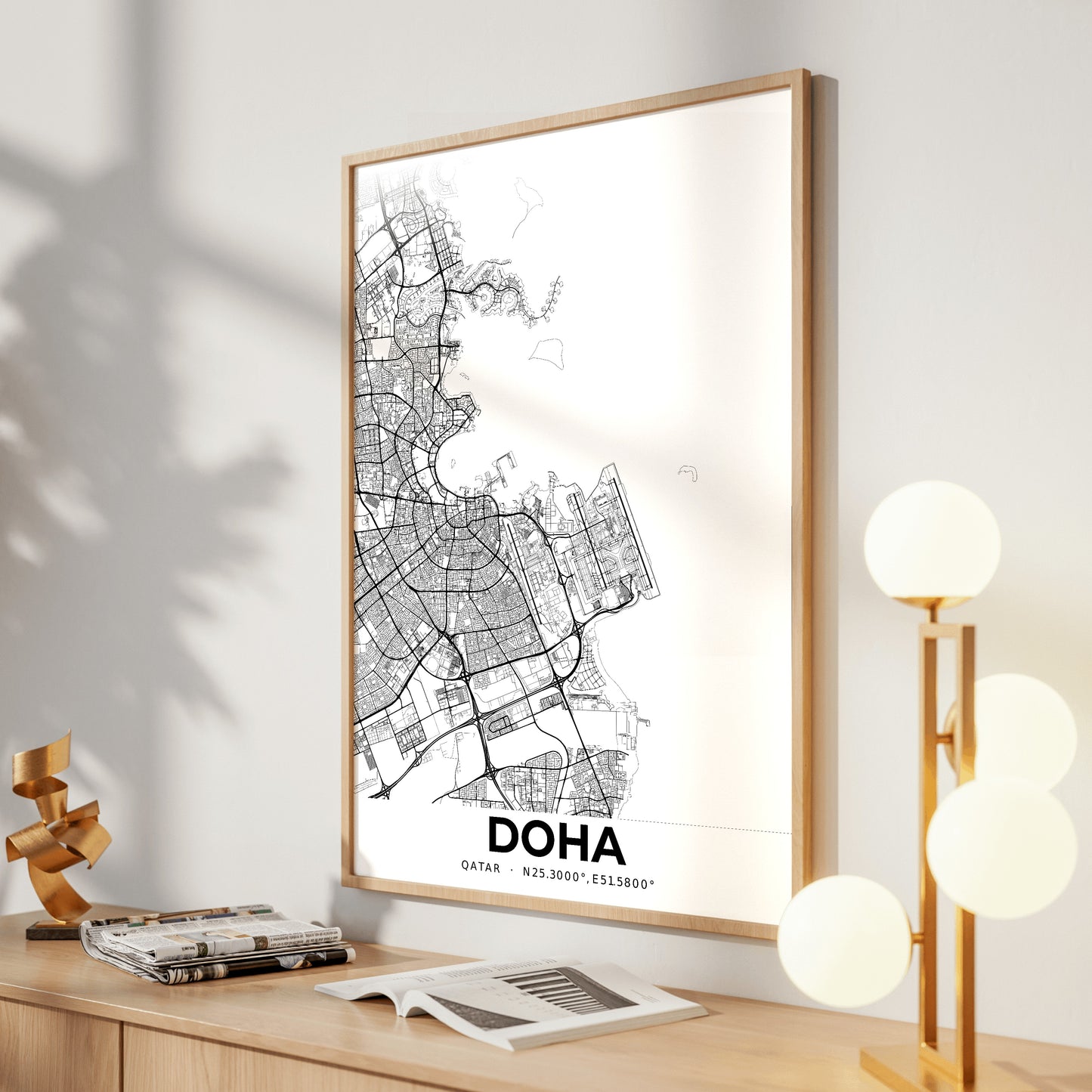 Doha Elegant Map Poster