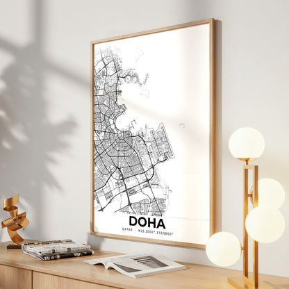 Doha Elegant Map Poster