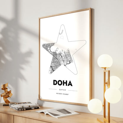 Doha Star Map Poster