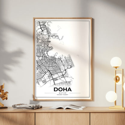 Doha Modern Map Poster