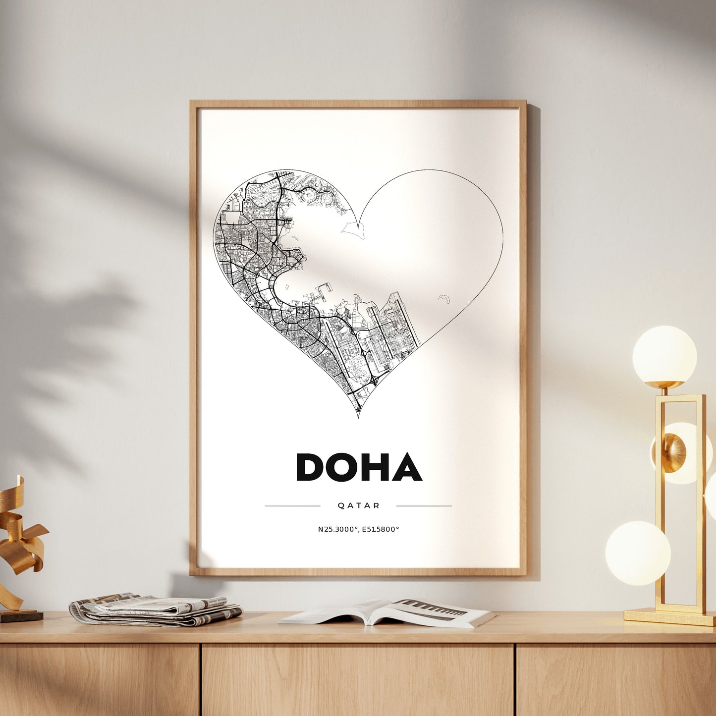 Doha Heart Map Poster