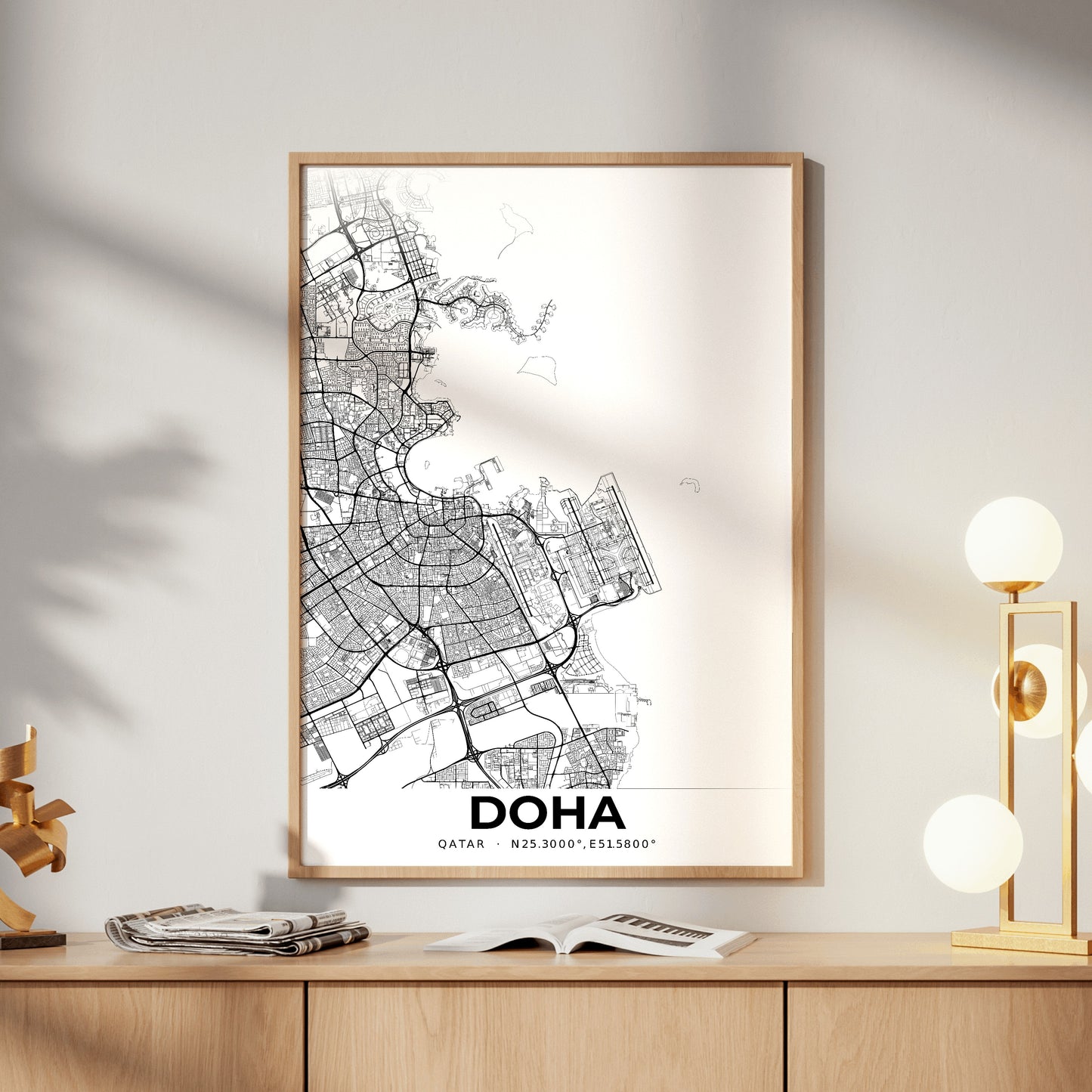Doha Elegant Map Poster