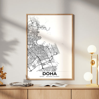 Doha Elegant Map Poster