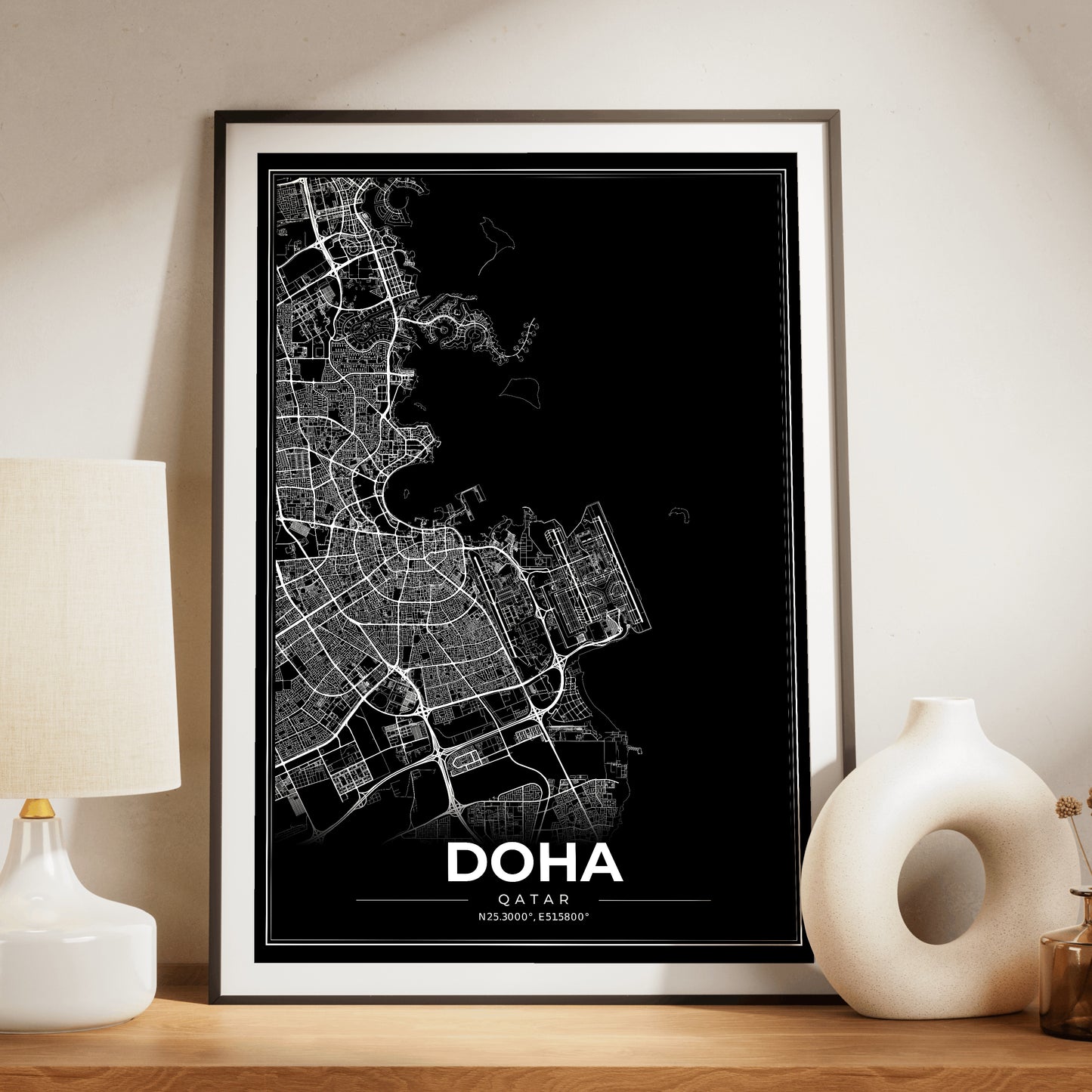 Doha Modern Map Poster