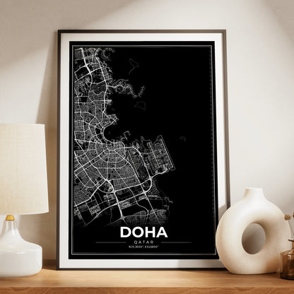 Doha Modern Map Poster