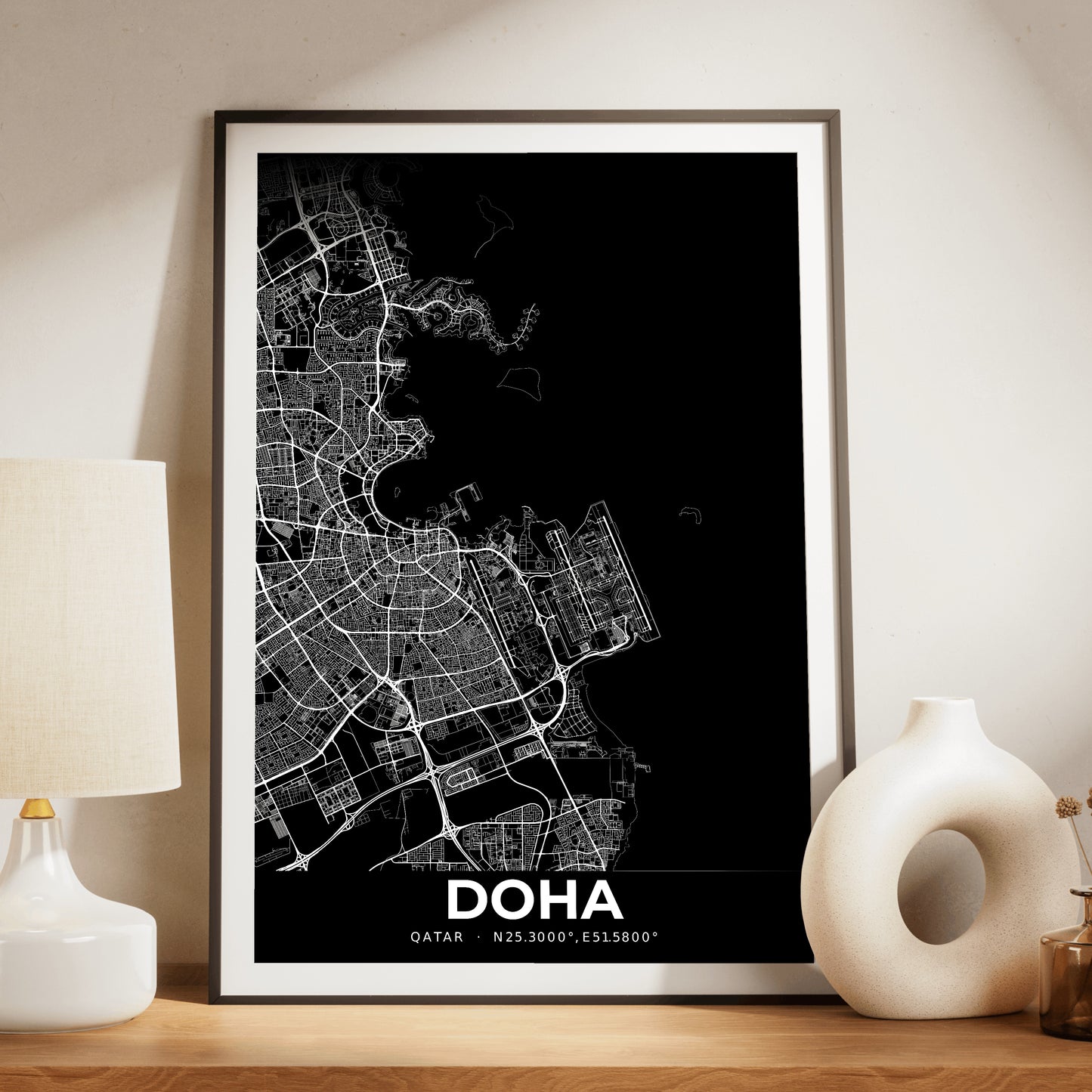 Doha Elegant Map Poster