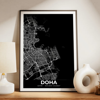 Doha Elegant Map Poster