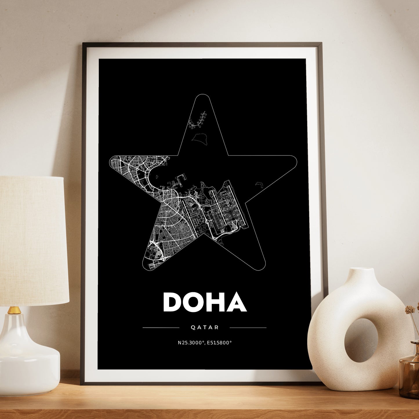 Doha Star Map Poster