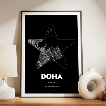 Doha Star Map Poster