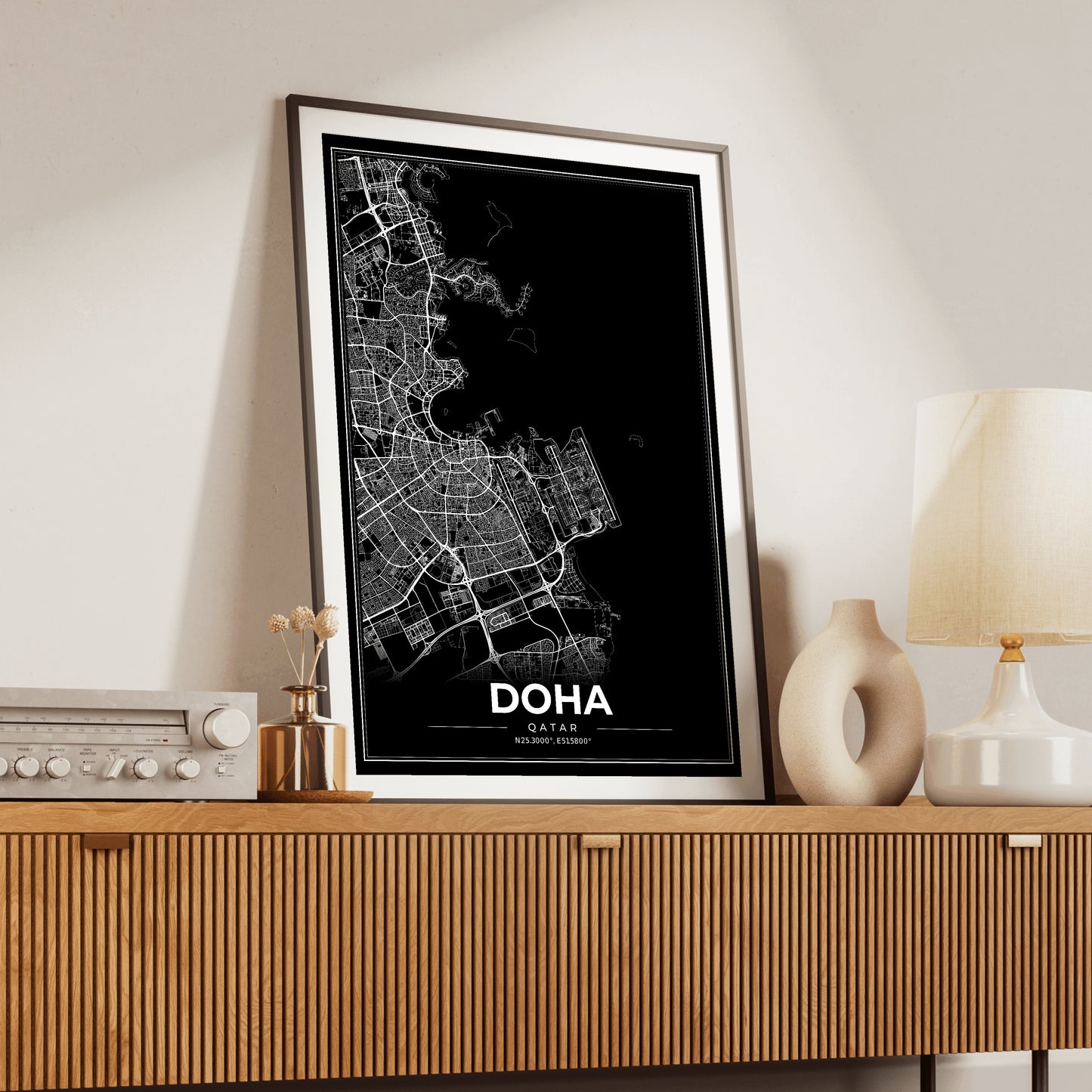 Doha Modern Map Poster