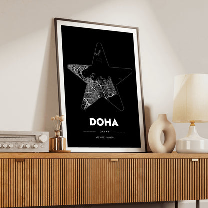 Doha Star Map Poster