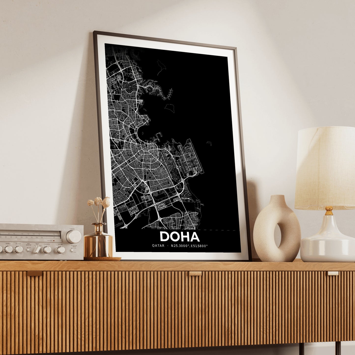 Doha Elegant Map Poster