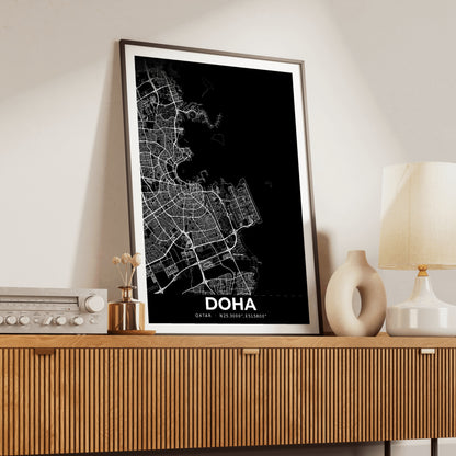 Doha Elegant Map Poster