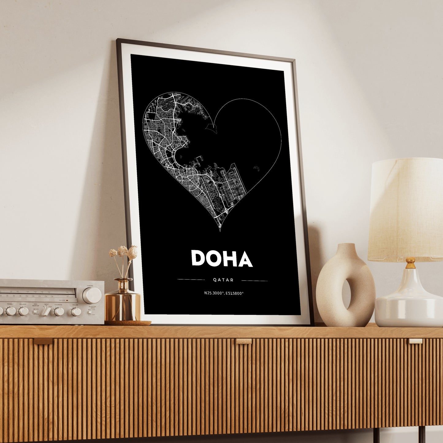 Doha Heart Map Poster