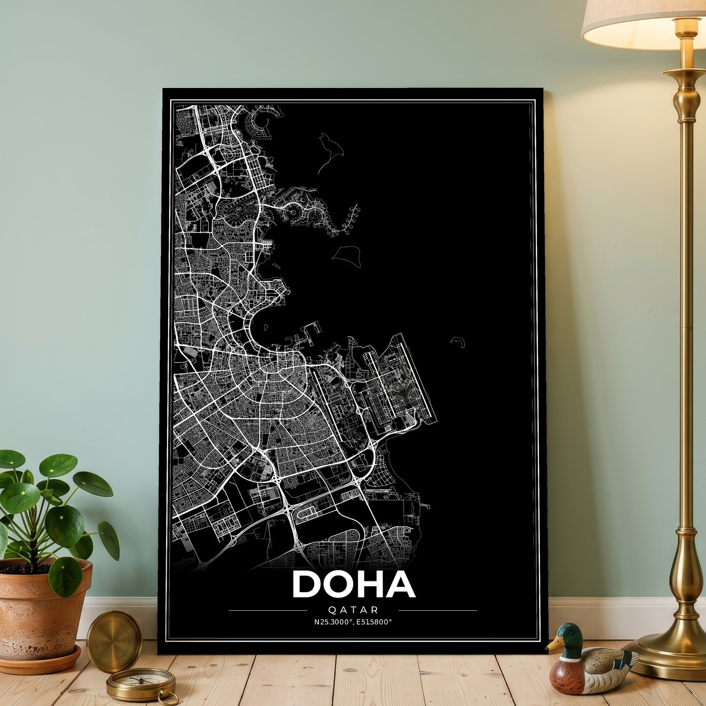 Doha Modern Map Poster