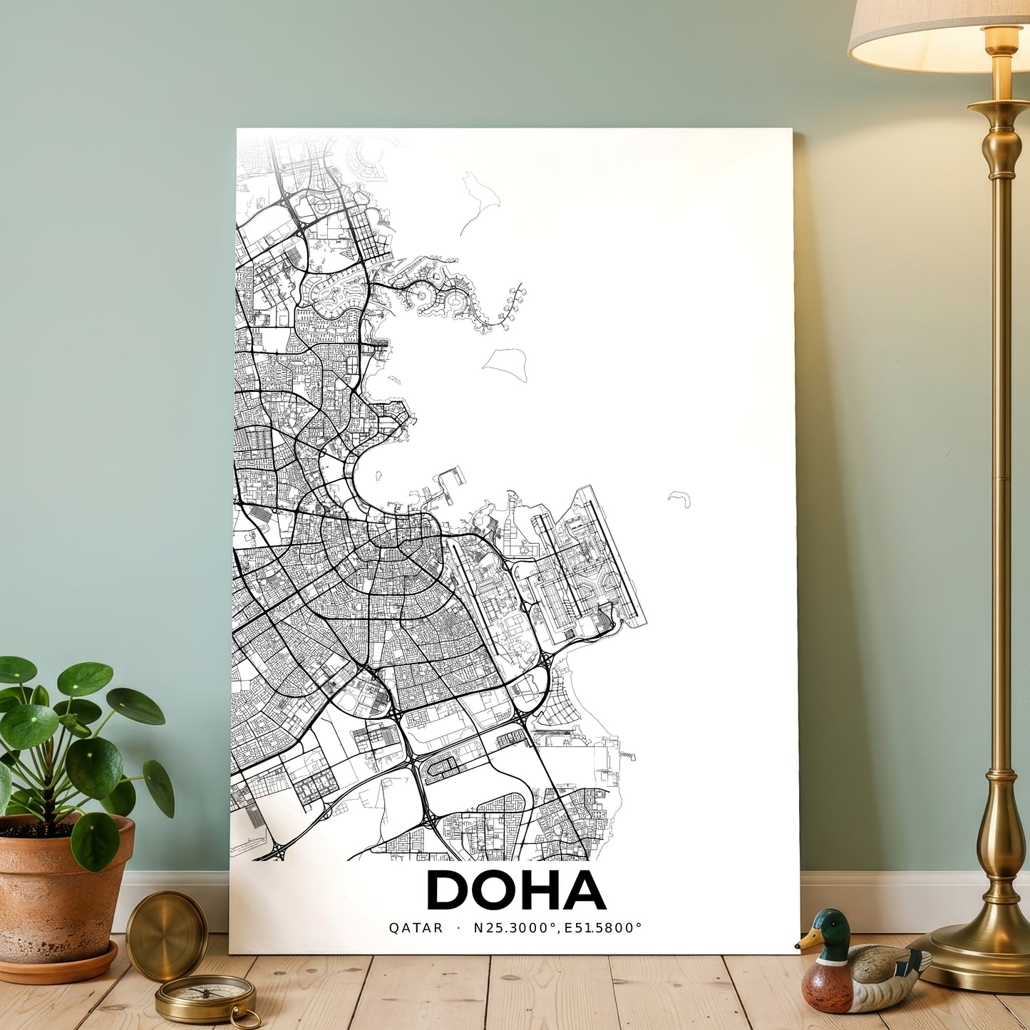Doha Elegant Map Poster