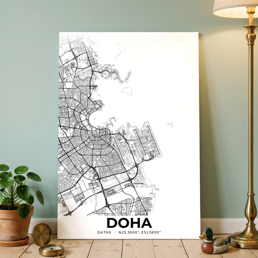 Doha Elegant Map Poster