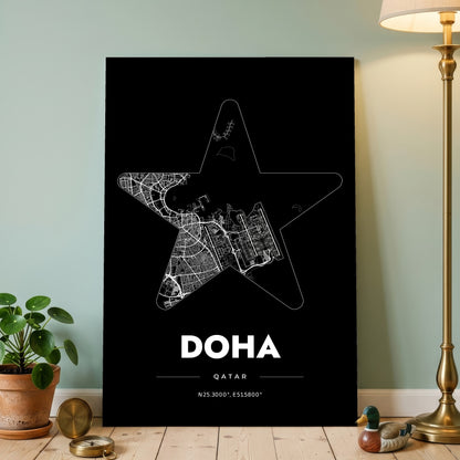 Doha Star Map Poster