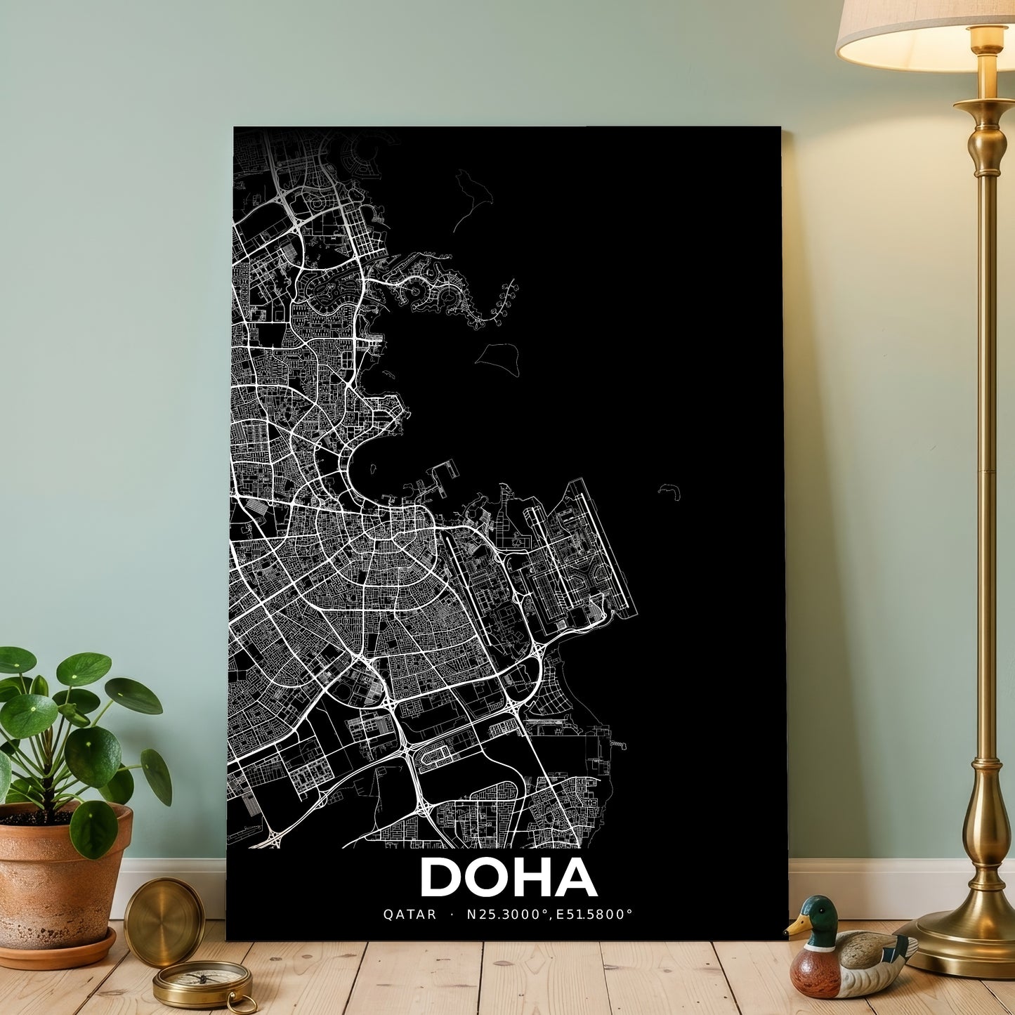 Doha Elegant Map Poster