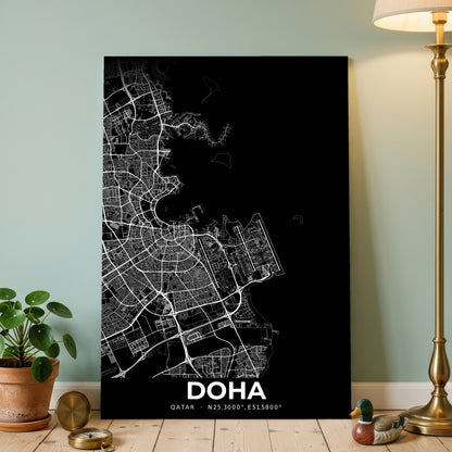 Doha Elegant Map Poster
