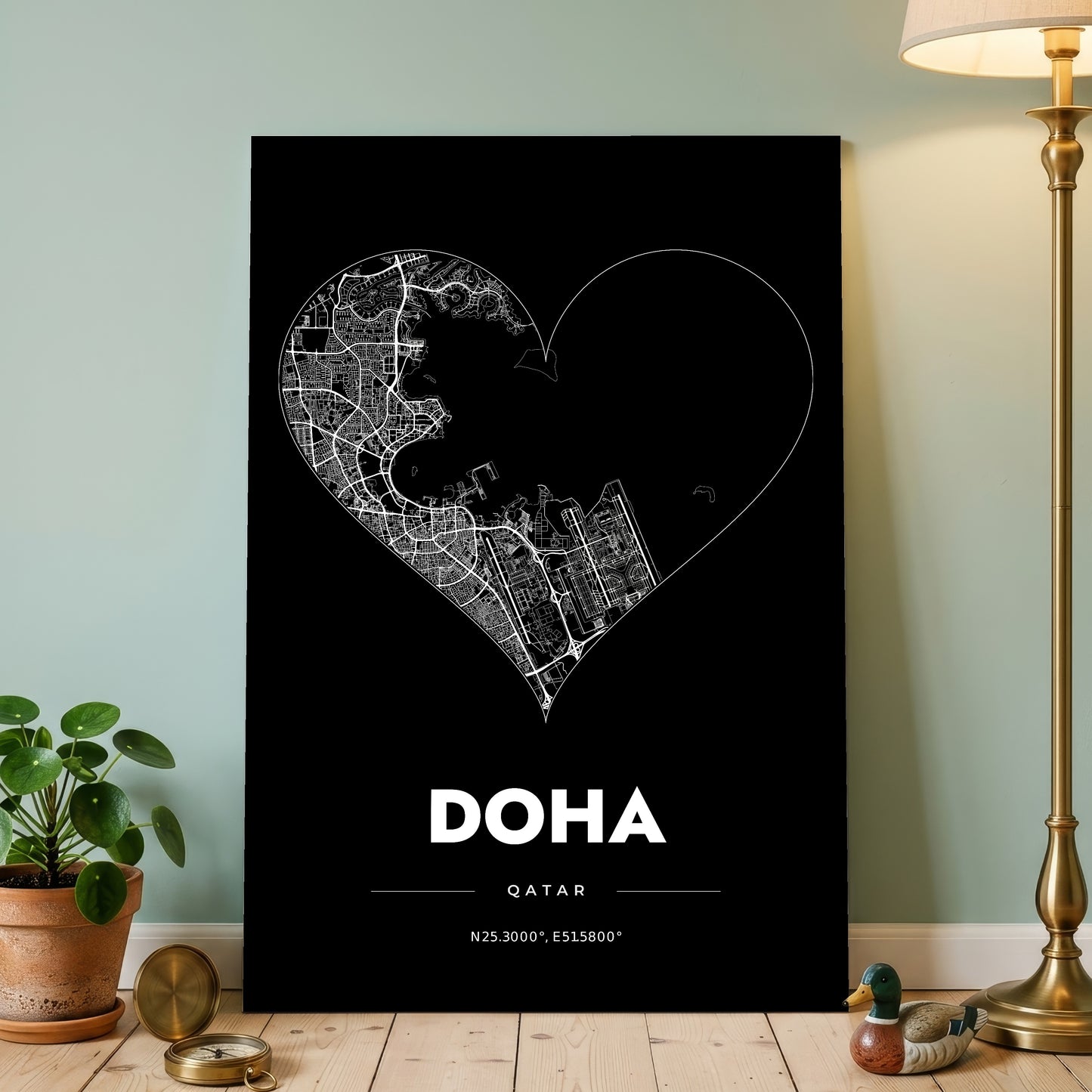 Doha Heart Map Poster