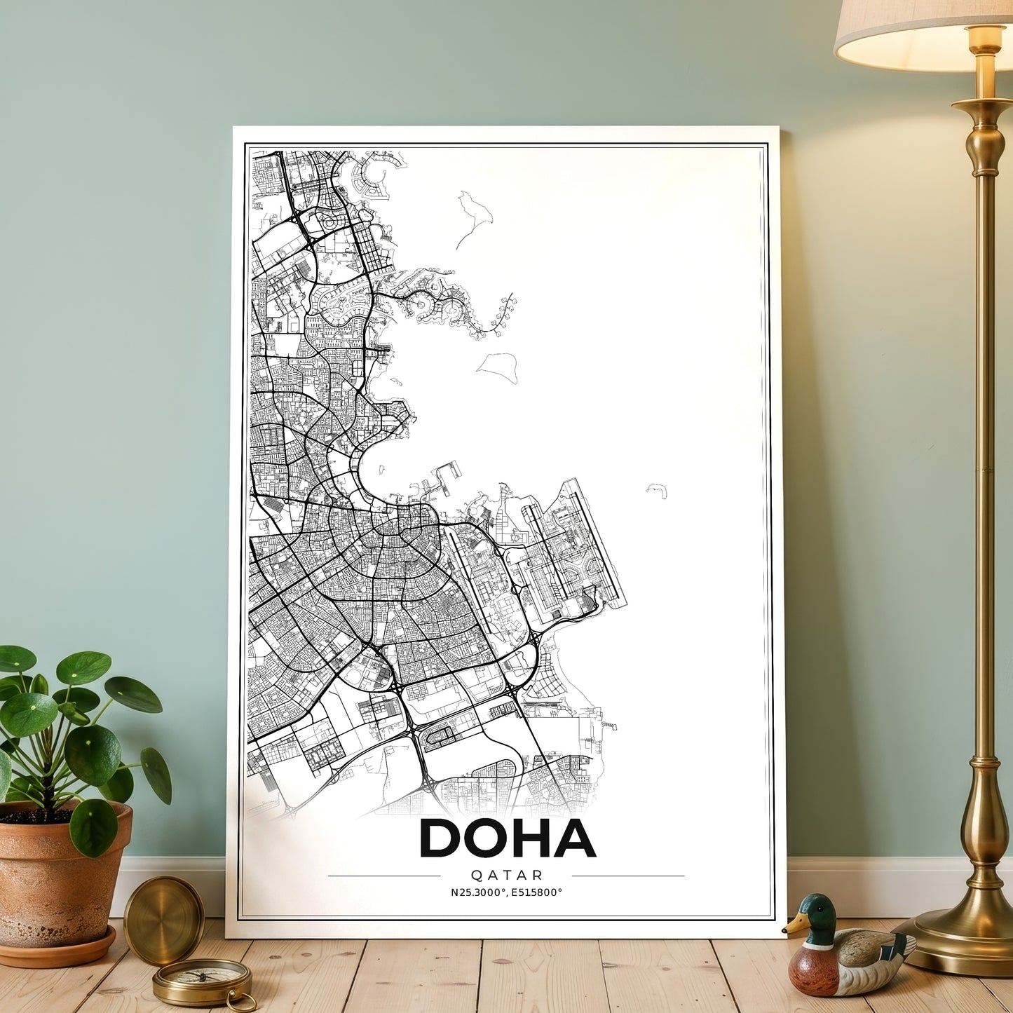 Doha Modern Map Poster