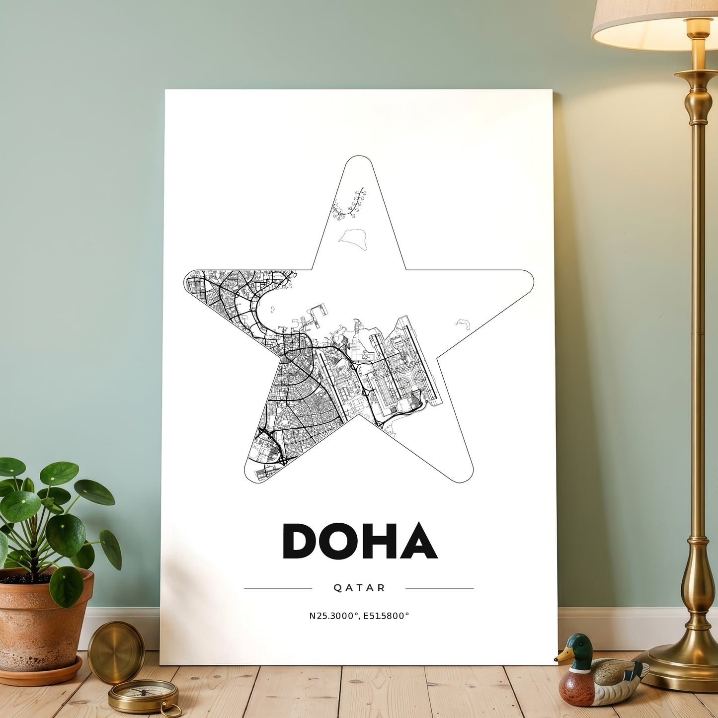 Doha Star Map Poster