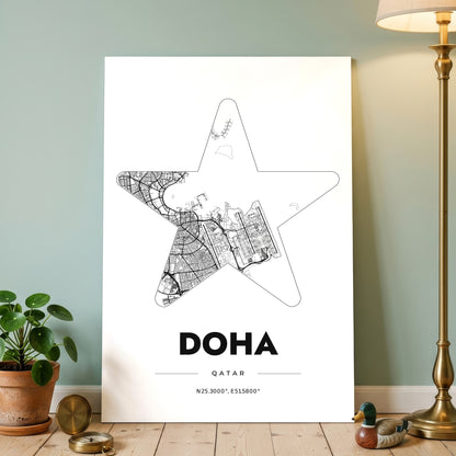 Doha Star Map Poster