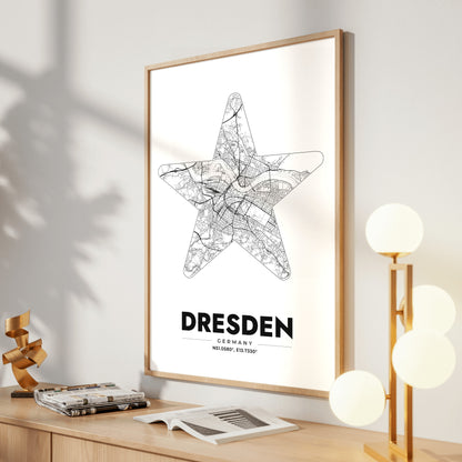 Dresden Star Map Poster