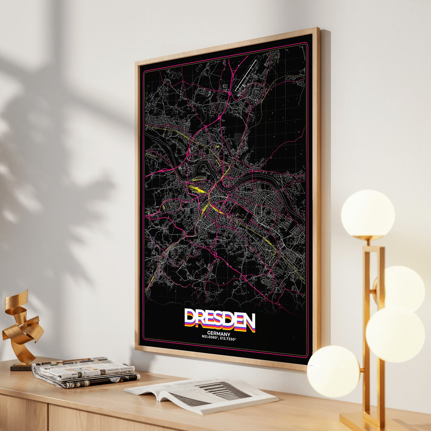 Dresden Retro Map Poster