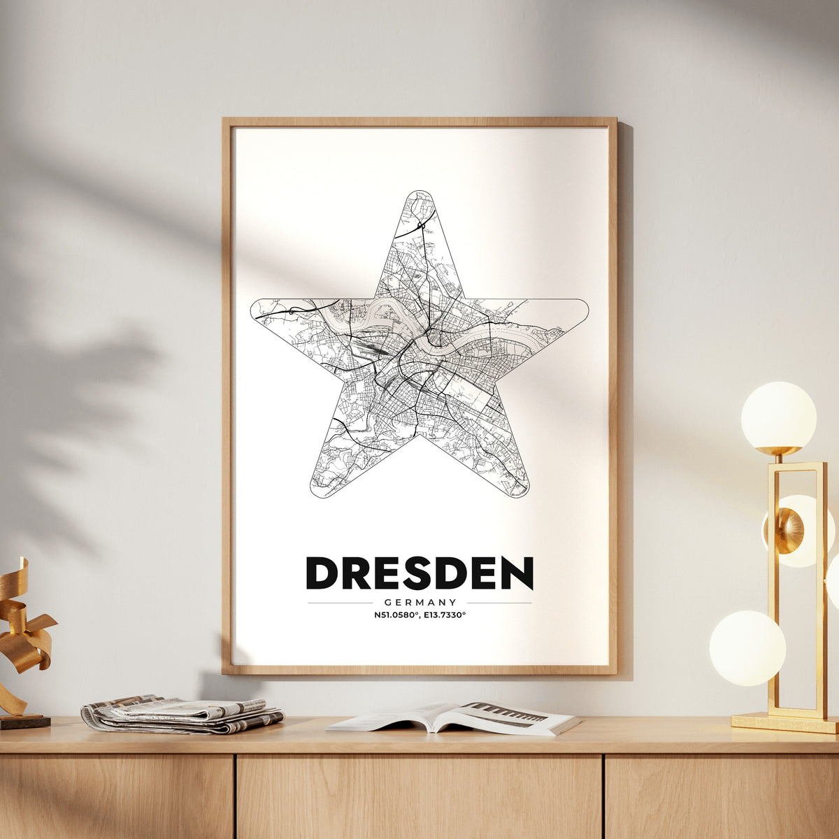 Dresden Star Map Poster